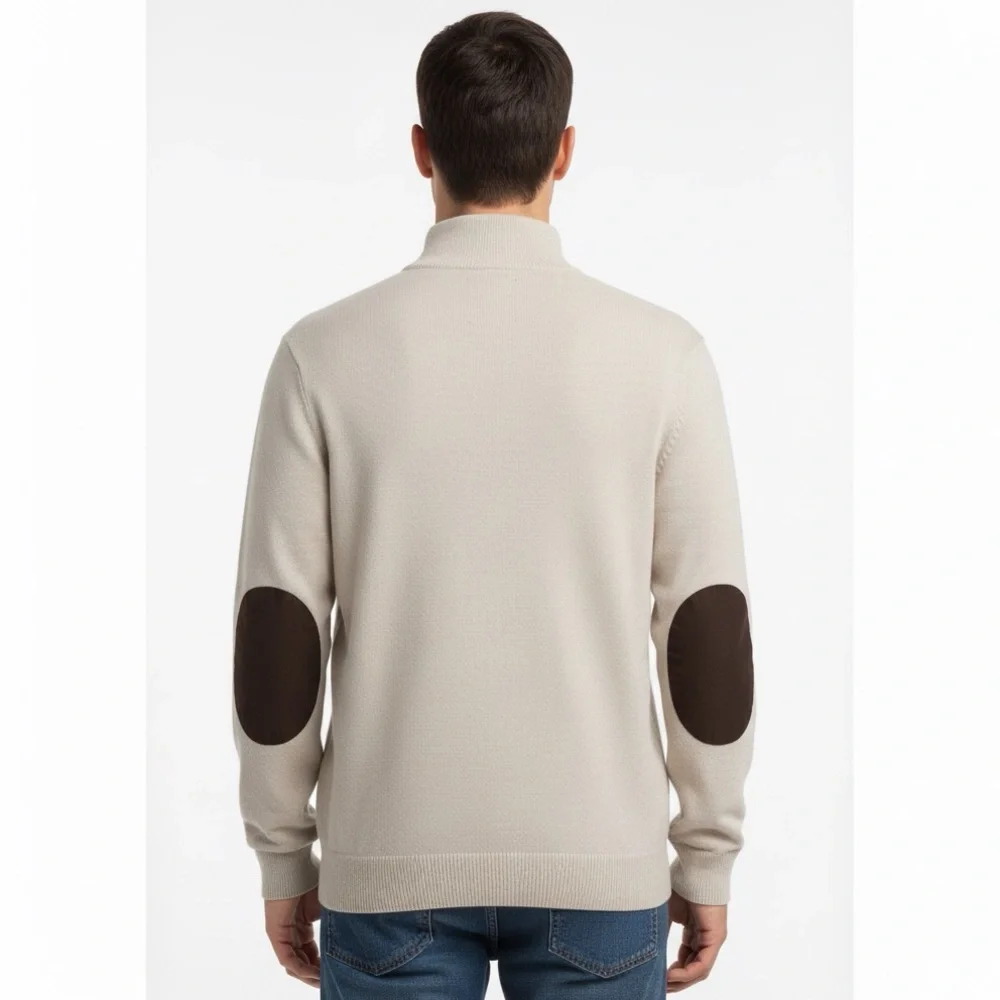 NWOT Chaps Cream quarter Zip Up Sweater Classic Knit